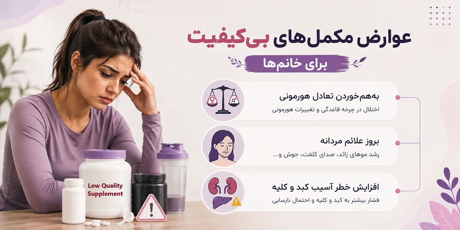 عوارض مکمل‌ های بی‌ کیفیت برای خانم‌ ها