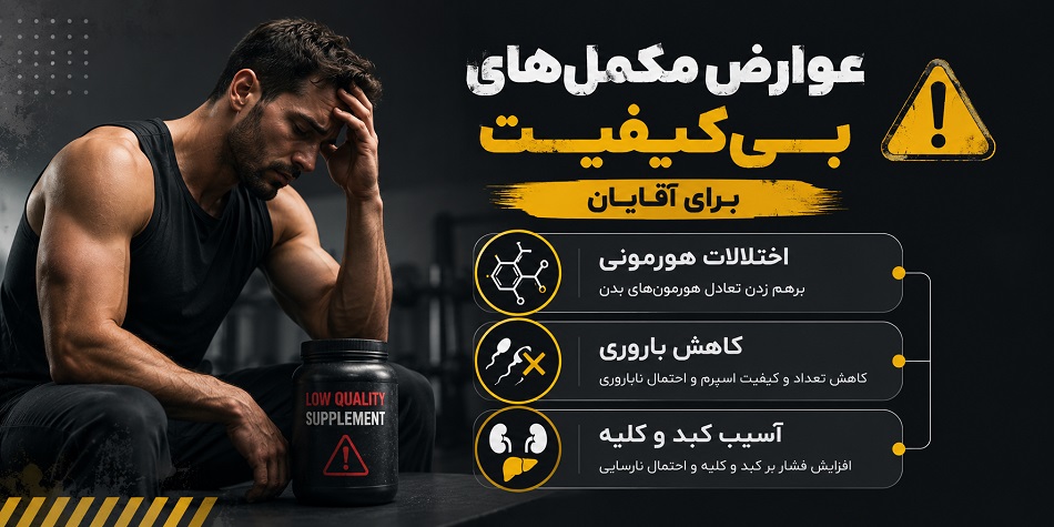 عوارض مکمل‌های بی‌کیفیت برای آقایان